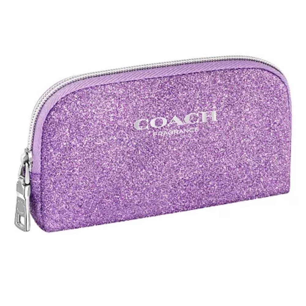 Coach Purple Glitter mini cosmetic pouch / bag